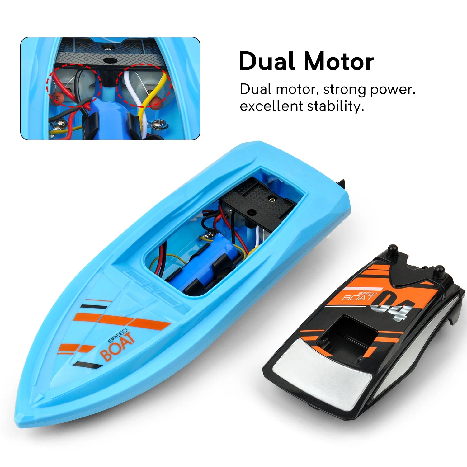 RC Boat Blitz Blue: Conquer Pools & Lakes! High-Speed Fun for Boys! Get Yours Today!